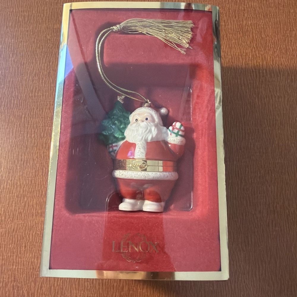 Lenox "SANTA TRINKET BOX" ~ Christmas Ornament w/Box